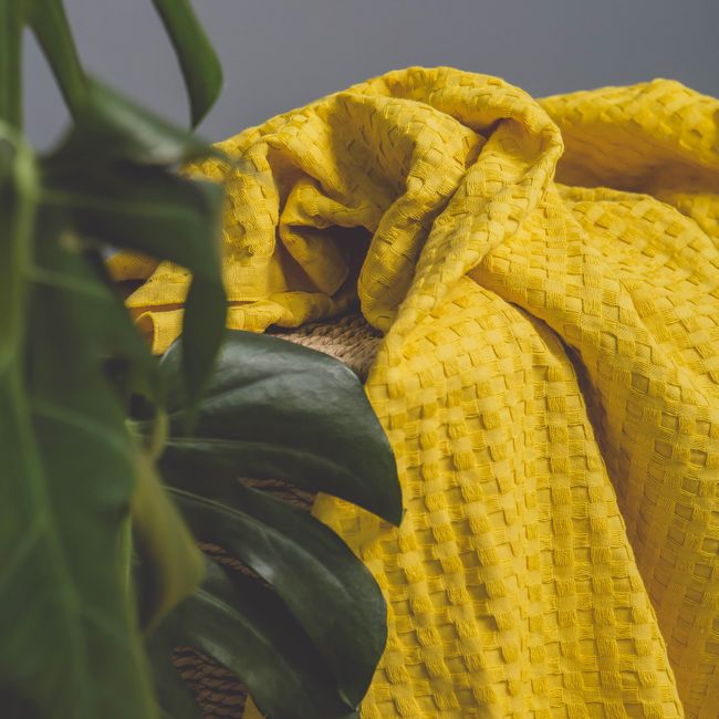 Coastal Rattan Duvet Cover - Mustard