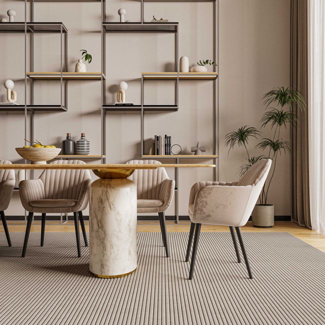 Hand-Dyed Rattan Area Rug - Mustard