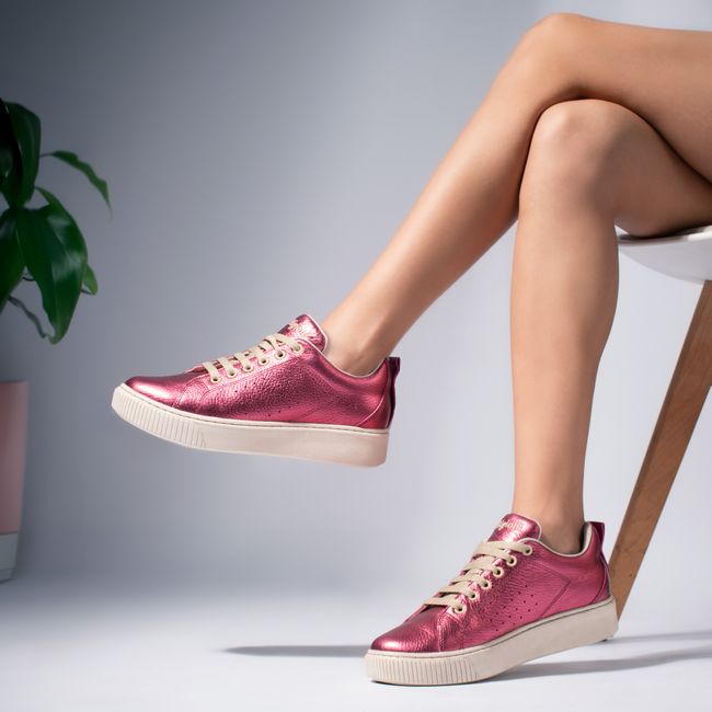 Vintage Wash Trainers - Blush