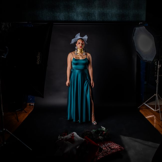 Vintage Wash Oak Dress - Forest Green