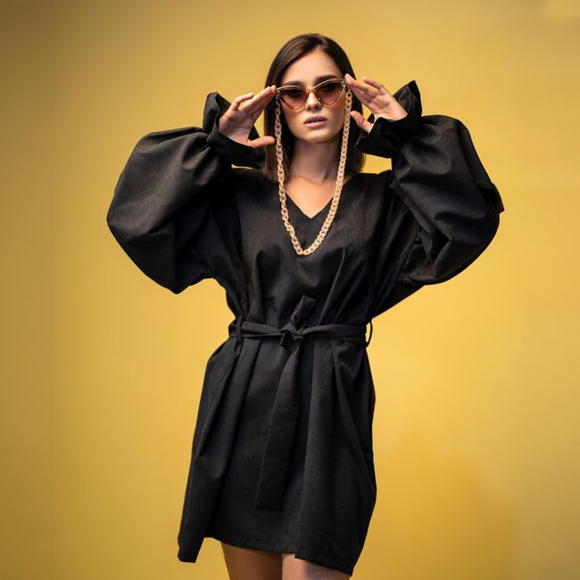 Woven Dress - Charcoal