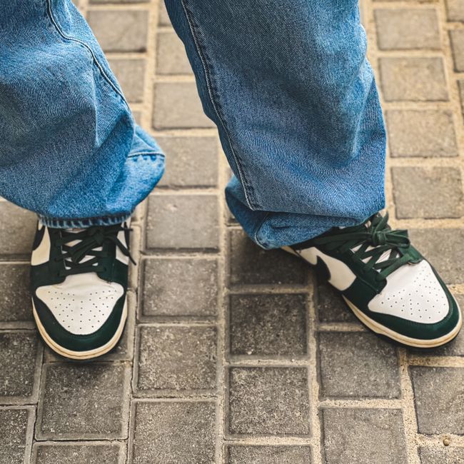 Modern Linen Trainers - Forest Green