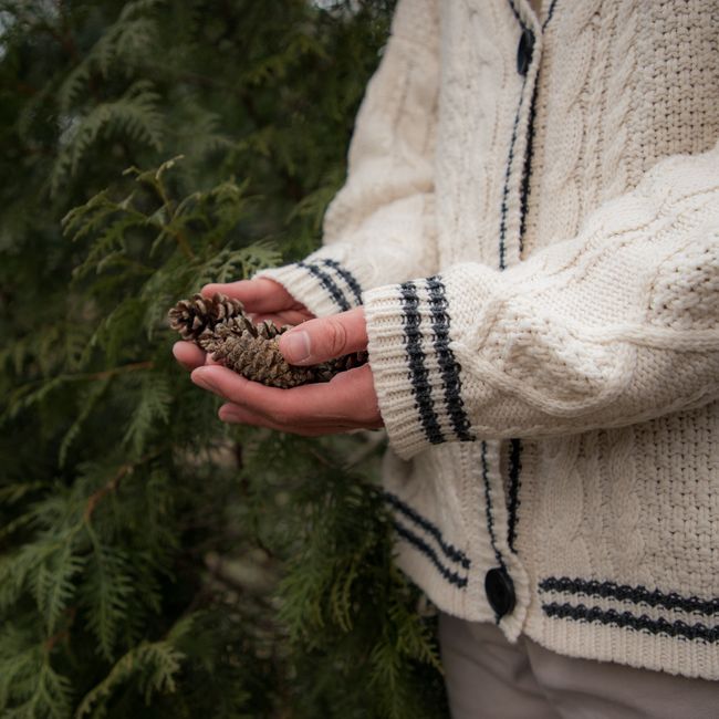 Boho Rattan Cardigan - Terracotta