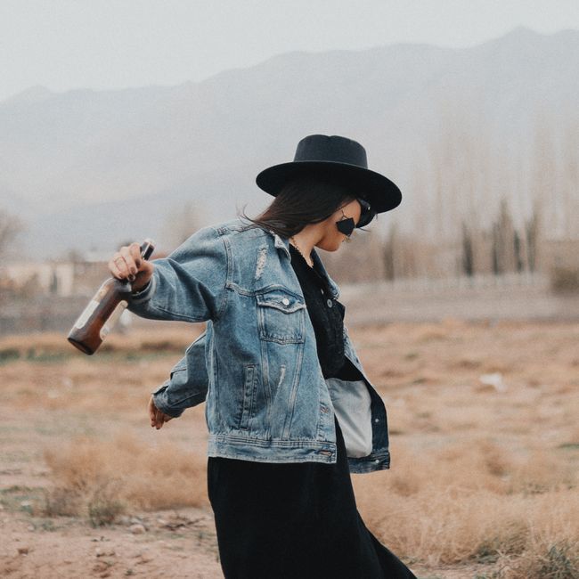 Oversized Velvet Denim Jacket