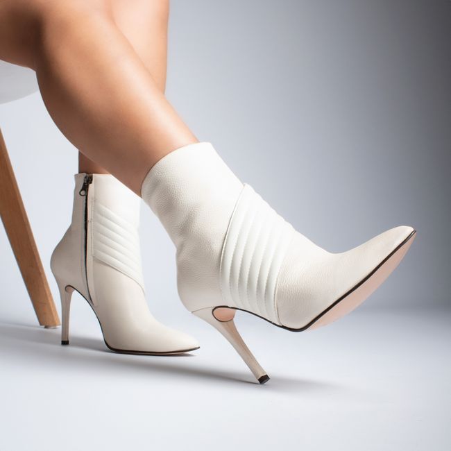 Coastal Cotton Ankle Boots - Ivory