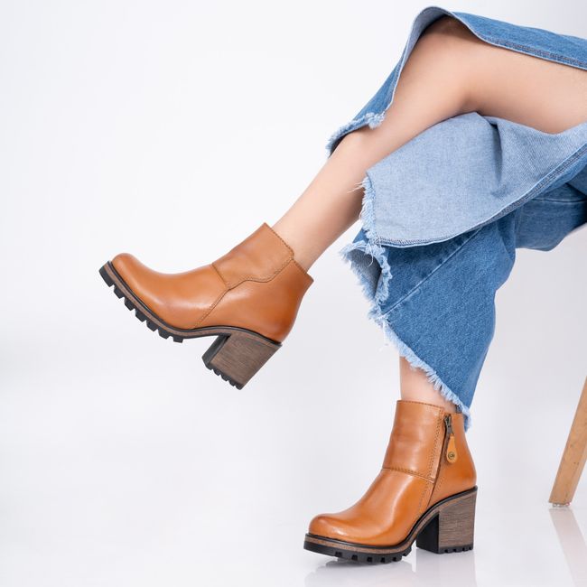 Quilted Cotton Ankle Boots - Mustard