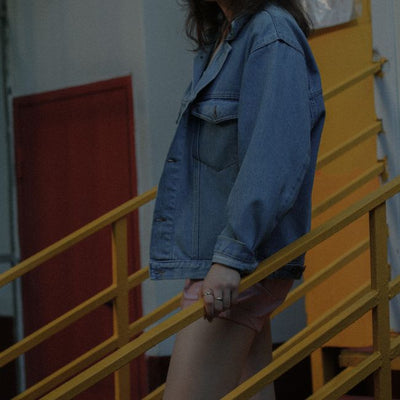 Hand-Dyed Ceramic Denim Jacket - Mustard